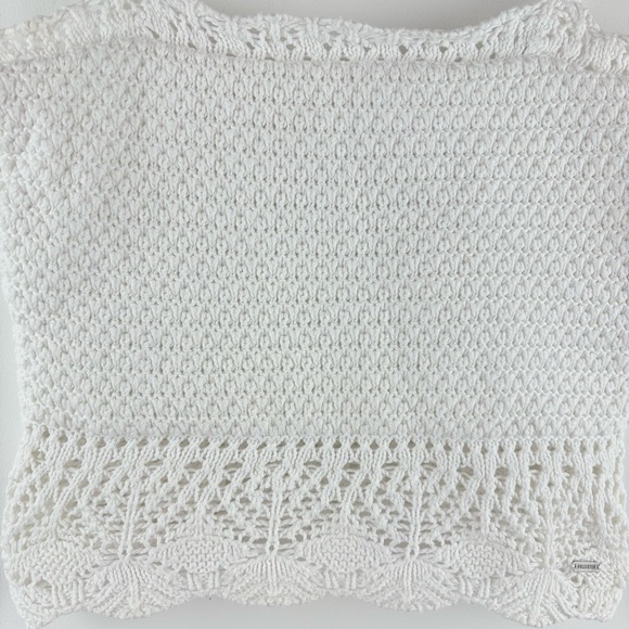 Hollister Women’s Crochet Knit White Tank Top Boho Cottage Hippie Y2K Sz Small - Picture 2 of 7